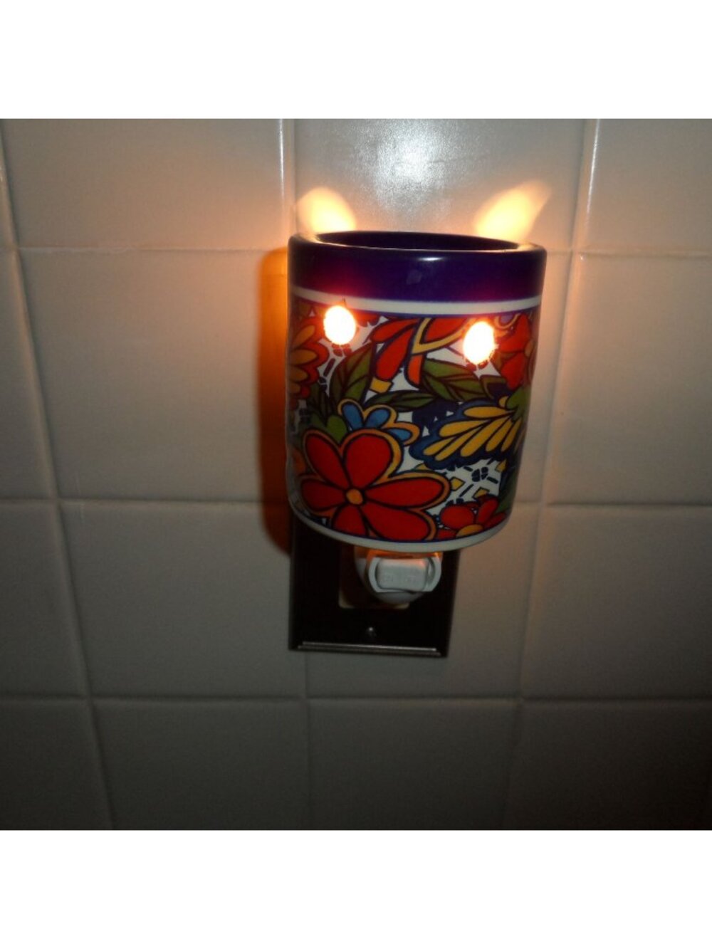 Talavera Electric Wax Warmer Plug-In Floral Ceramic Aromatherapy Home Decor - Picture 7 of 7